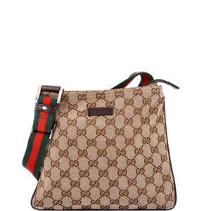 Gucci Web Strap Zip Messenger Bag Gg #226476G89B